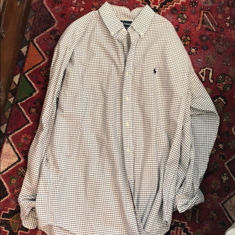 Blue and white gingham Ralph Lauren shirt